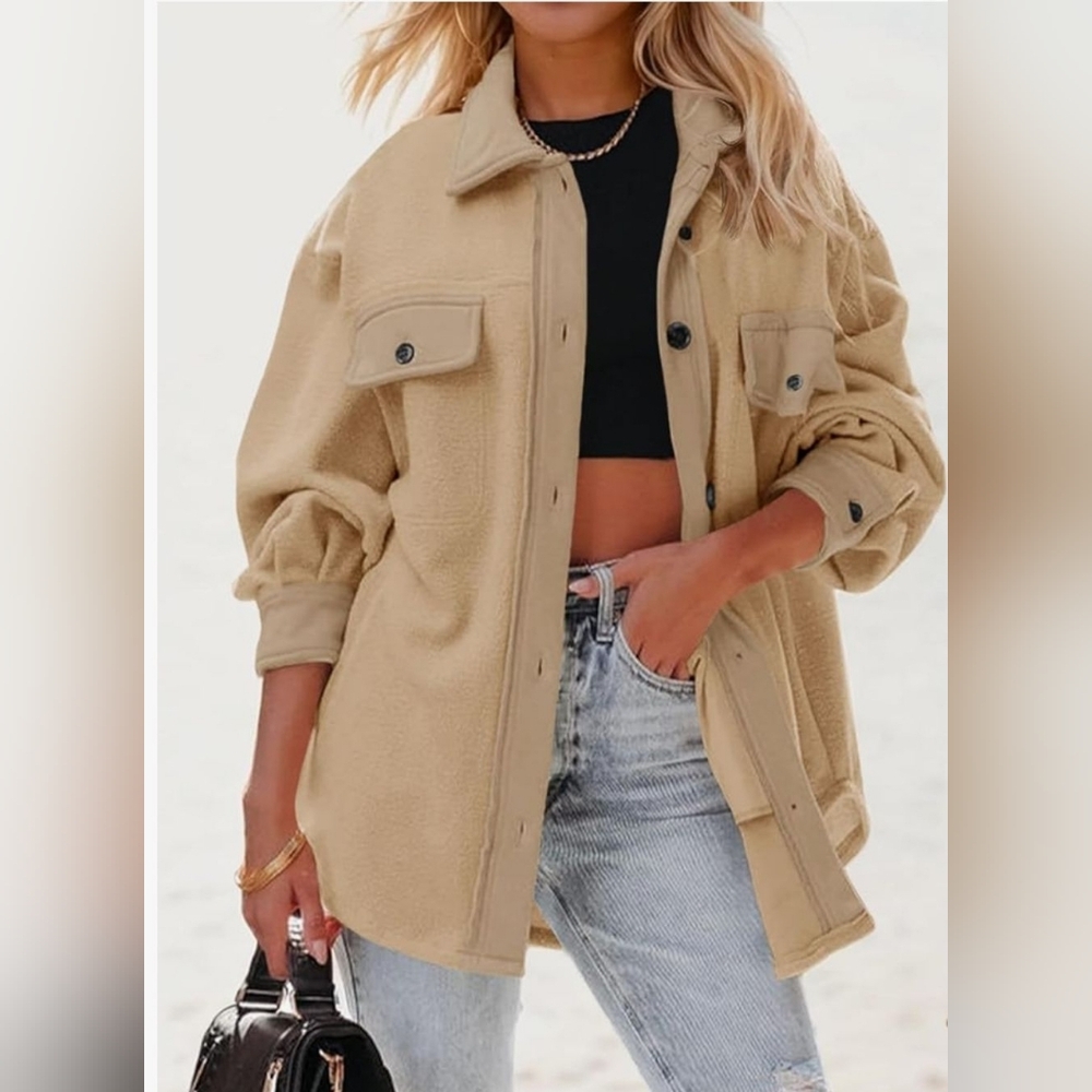Women's Oversized Camel Shacket (Shirt/Jacket)
